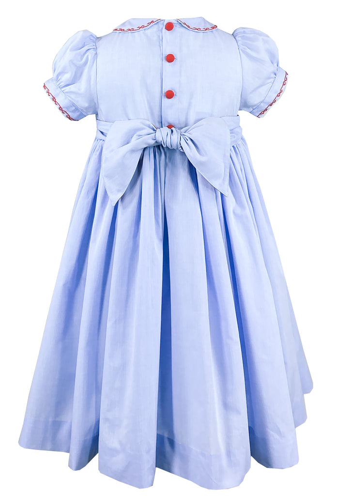 princess charlotte blue smocked dress Princess Charlotte Heirloom Blue Smocked Dress 5T