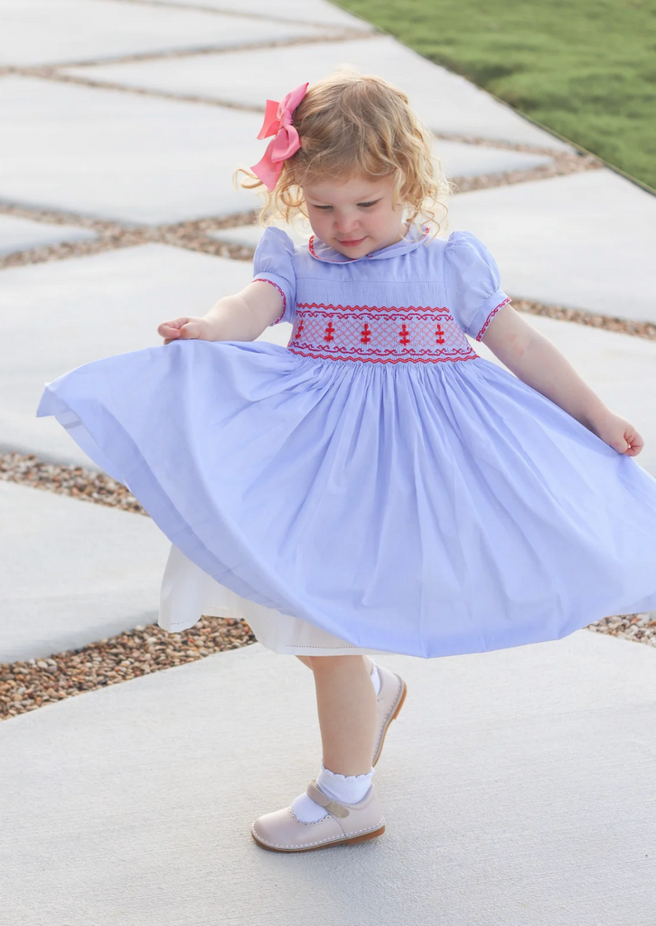 Lavender Blue Princess Charlotte Hand Smocked Embroidered Collar Short –  Calisson Toys