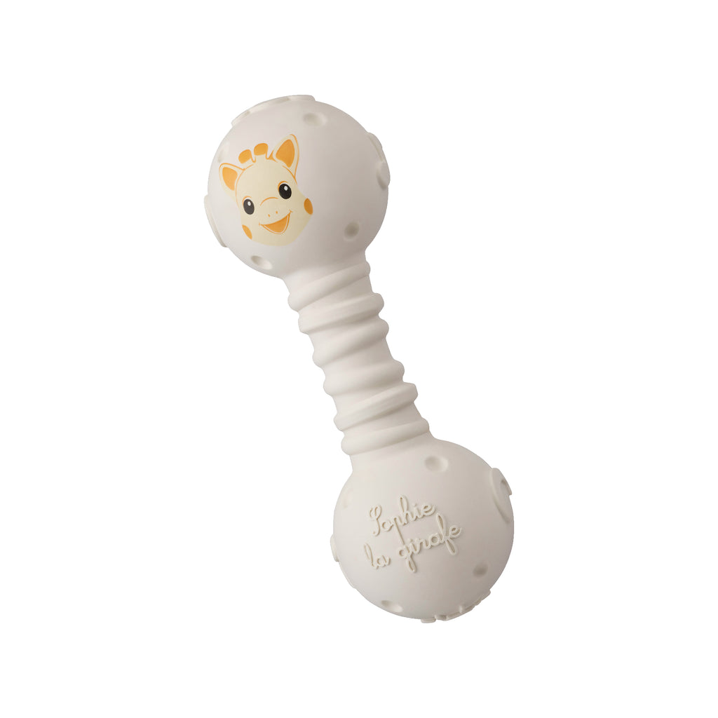 Sophie the giraffe teething rattle made from natural rubber for baby