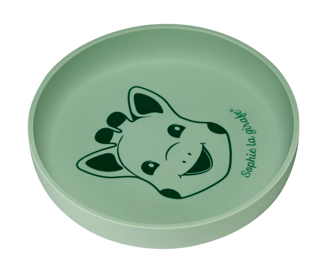 Sophie the giraffe green silicone dish for toddler mealtime