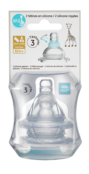 Mii sophie baby bottle nipples 6m in packaging