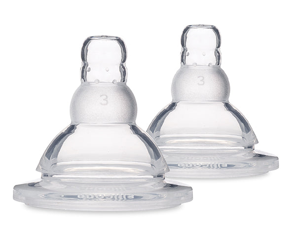 Two baby bottle nipples for 6 month old