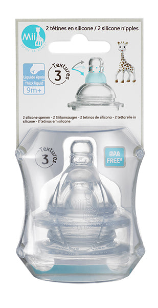 Mii sophie baby bottle nipples in packaging