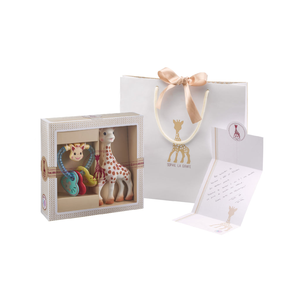 Sophie the giraffe classical creation gift set with toys, bag, and card