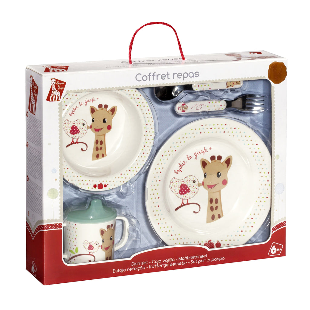 Sophie the giraffe dish set in box