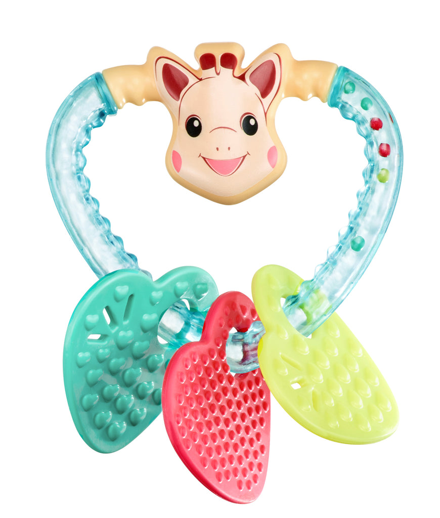 The backside of sophie heart rattle