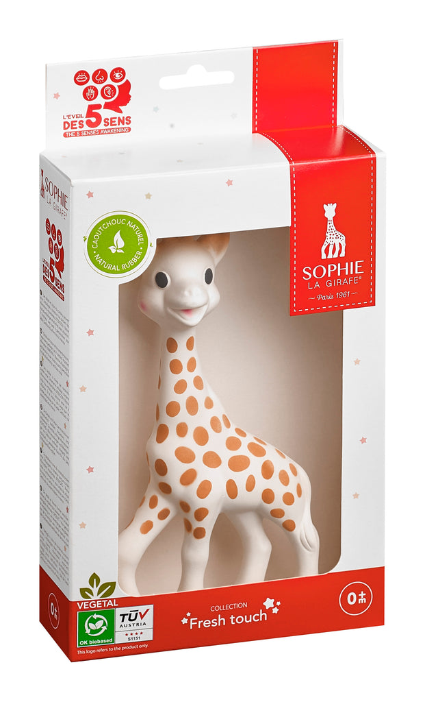 Sophie la girafe teething toy in red fresh touch box