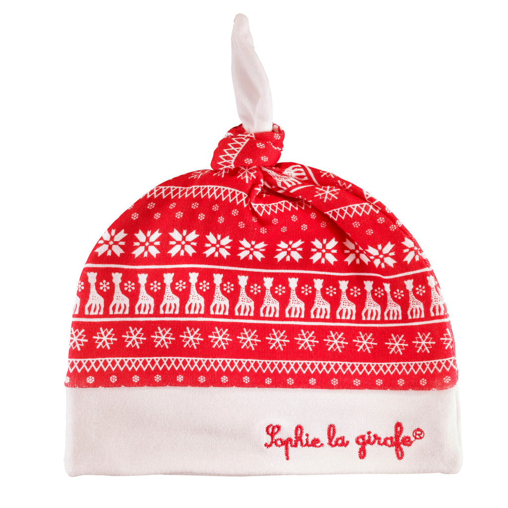 Sophie la girafe red Christmas cap for baby