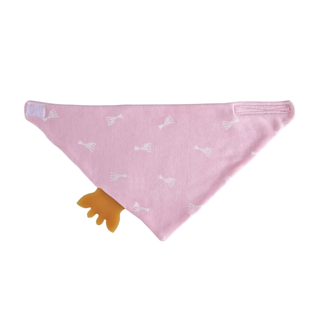 Sophie the giraffe pink bandana with velcro and teething rubber for baby and toddler