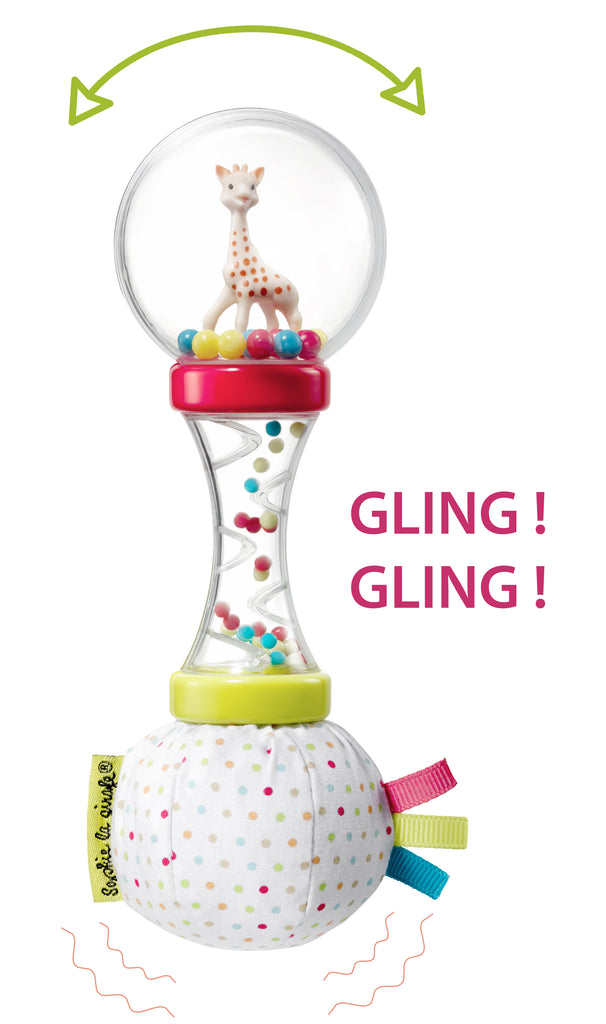 Sophie soft maracas rattle enclosed balls cling and shake