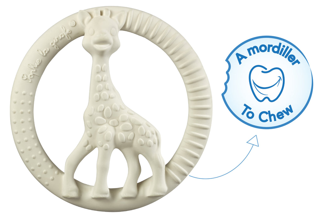 Sophie so'pure circle teether with different textures to chew