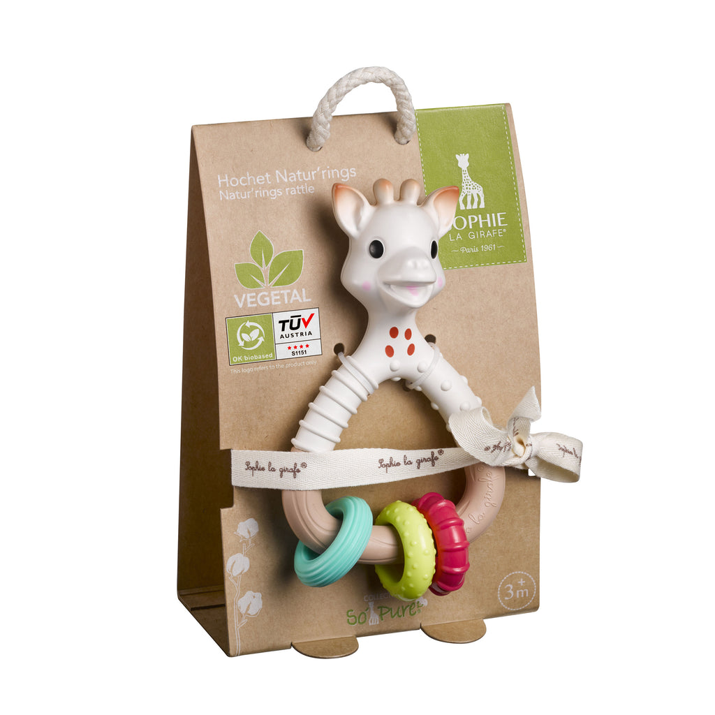 sophie so'pure natur'chew rattle old version in box