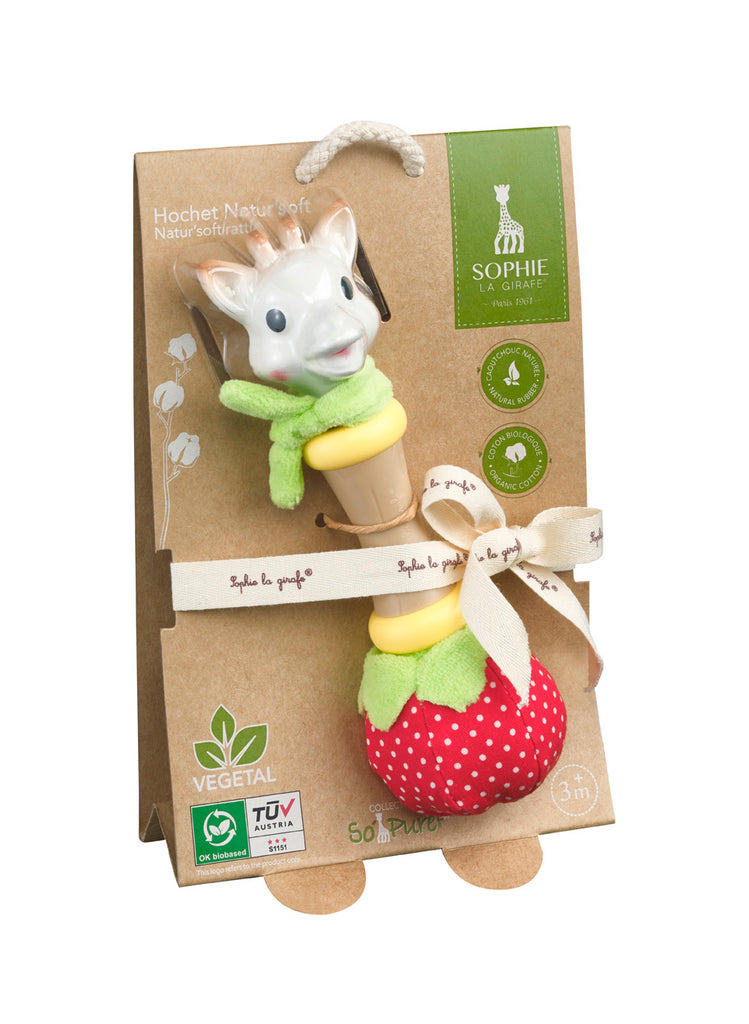 sophie so'pure natur'soft rattle in box