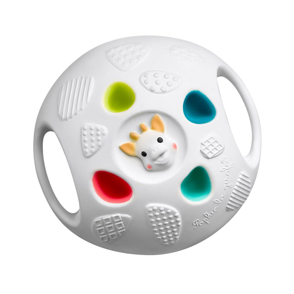 sophie so'pure senso'ball with different colors and sensory textures for baby 