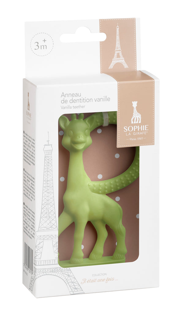 Sophie the giraffe vanilla scented teether in green in box