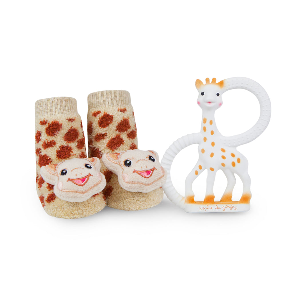 Sophie the giraffe waddle rattle socks and twin teething ring